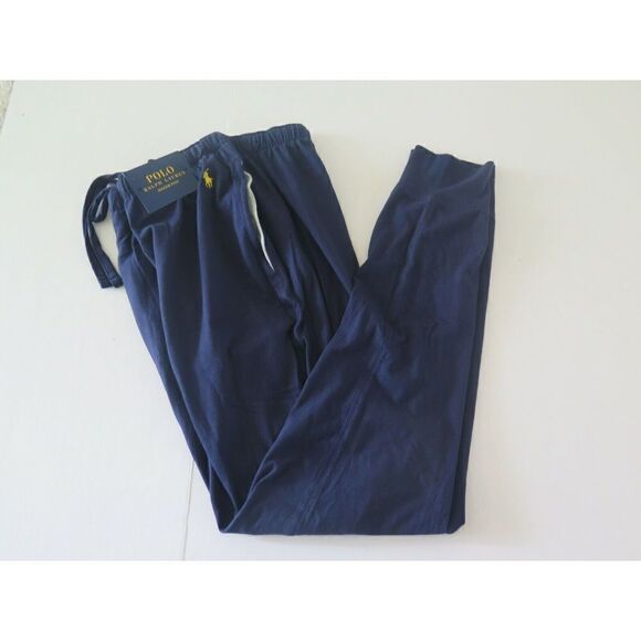 Polo Ralph Lauren Men Sz S L204 Relaxed Fit Navy Blue Cotton Lounge Jogger Pants - Picture 1 of 9